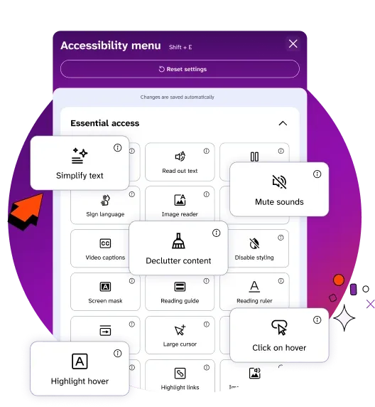 EnableAll's code-fix accessibility widget for ecommerce, shown on a product page