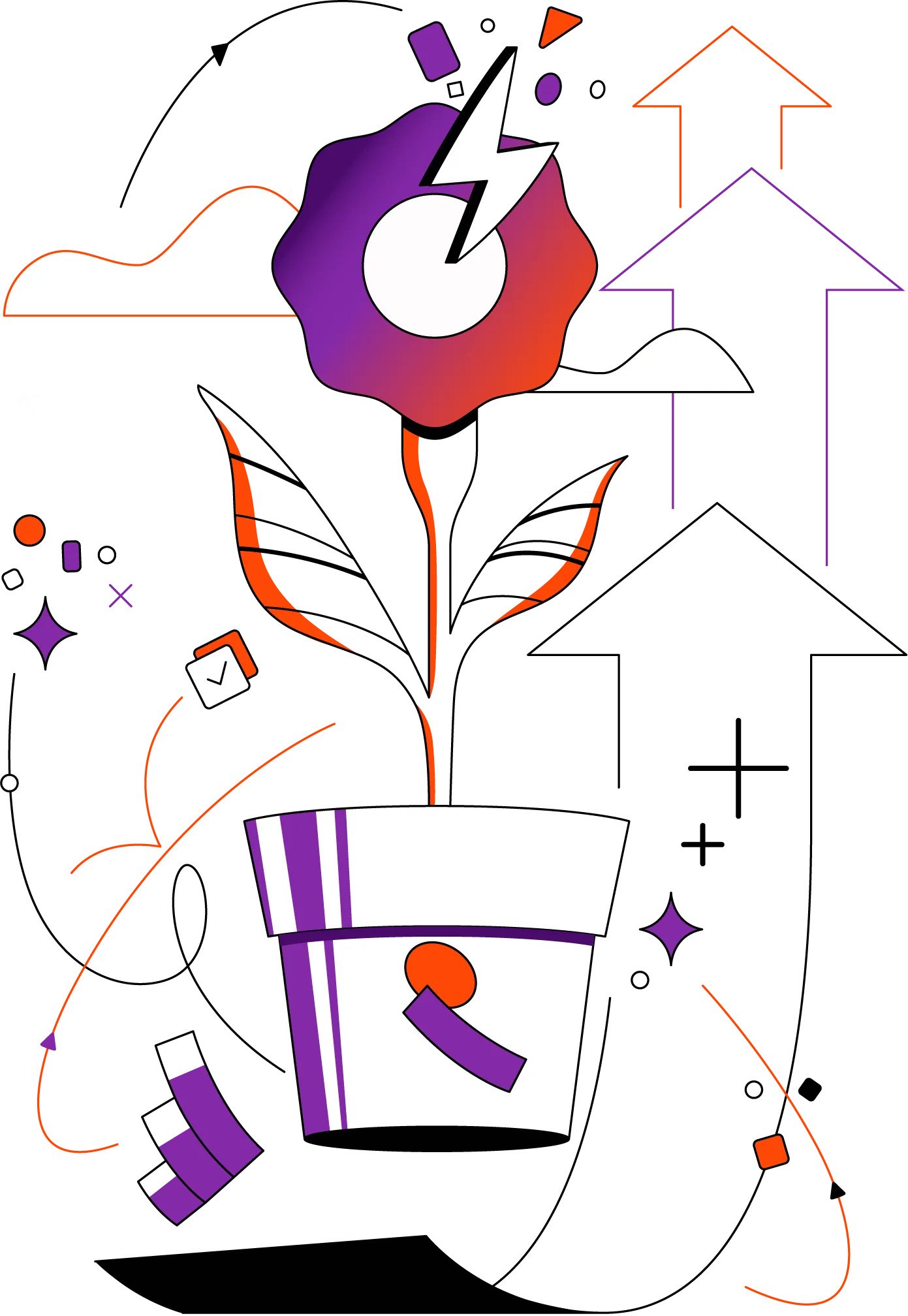 Illustration showing how EnableAll's accessibility app improves sales, conversions, SEO and loyalty