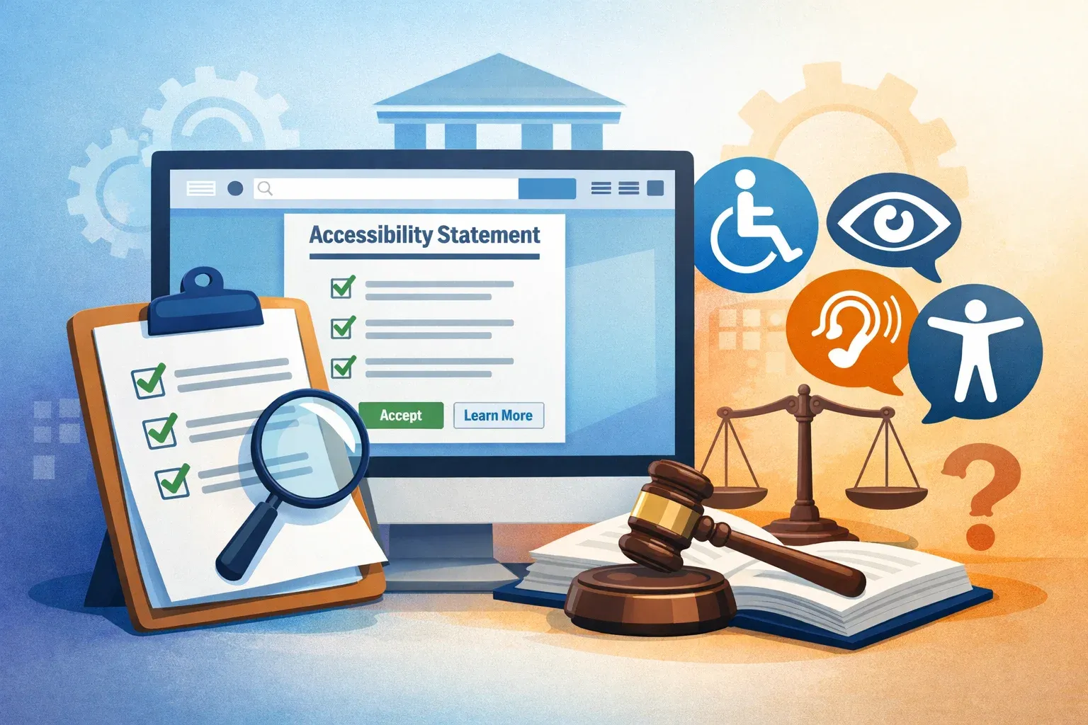 Illustration for blog post: Do I need an accessibility statement on my website showing a written statement on screen