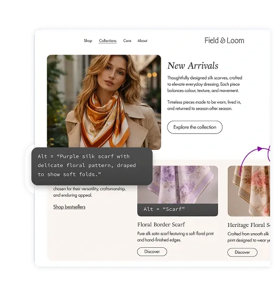 Frame from the EnableAll Product Overview video showing AI-generated alt text