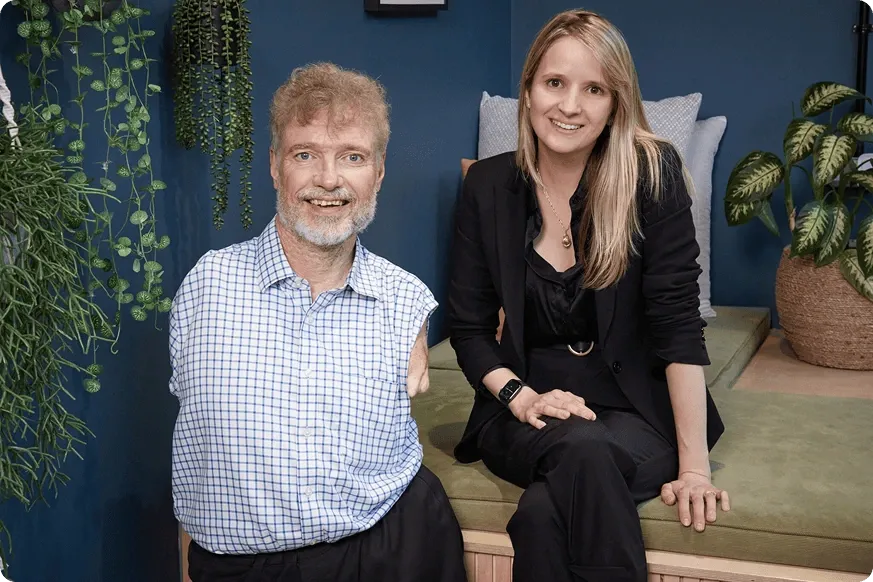 Photo of Mike Adams OBE and Imogen Wethered, founder and CEO of EnableAll