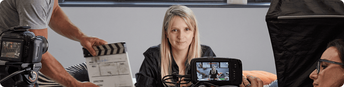 Photo of Imogen Wethered, CEO of EnableAll, during a video recording