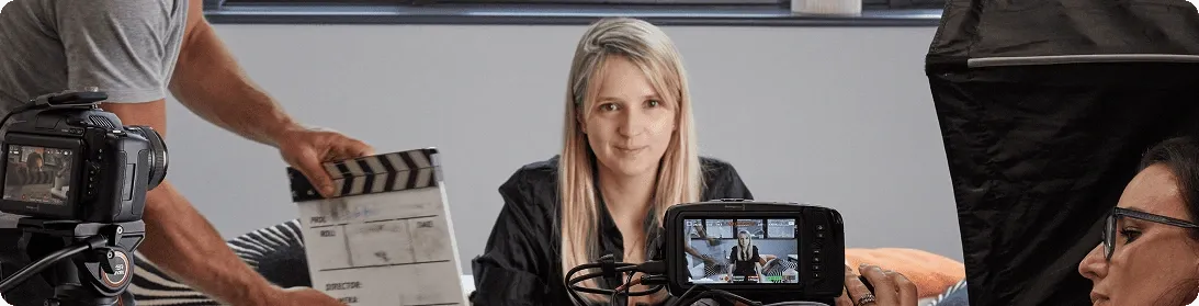 Photo of Imogen Wethered, CEO of EnableAll, during a video recording