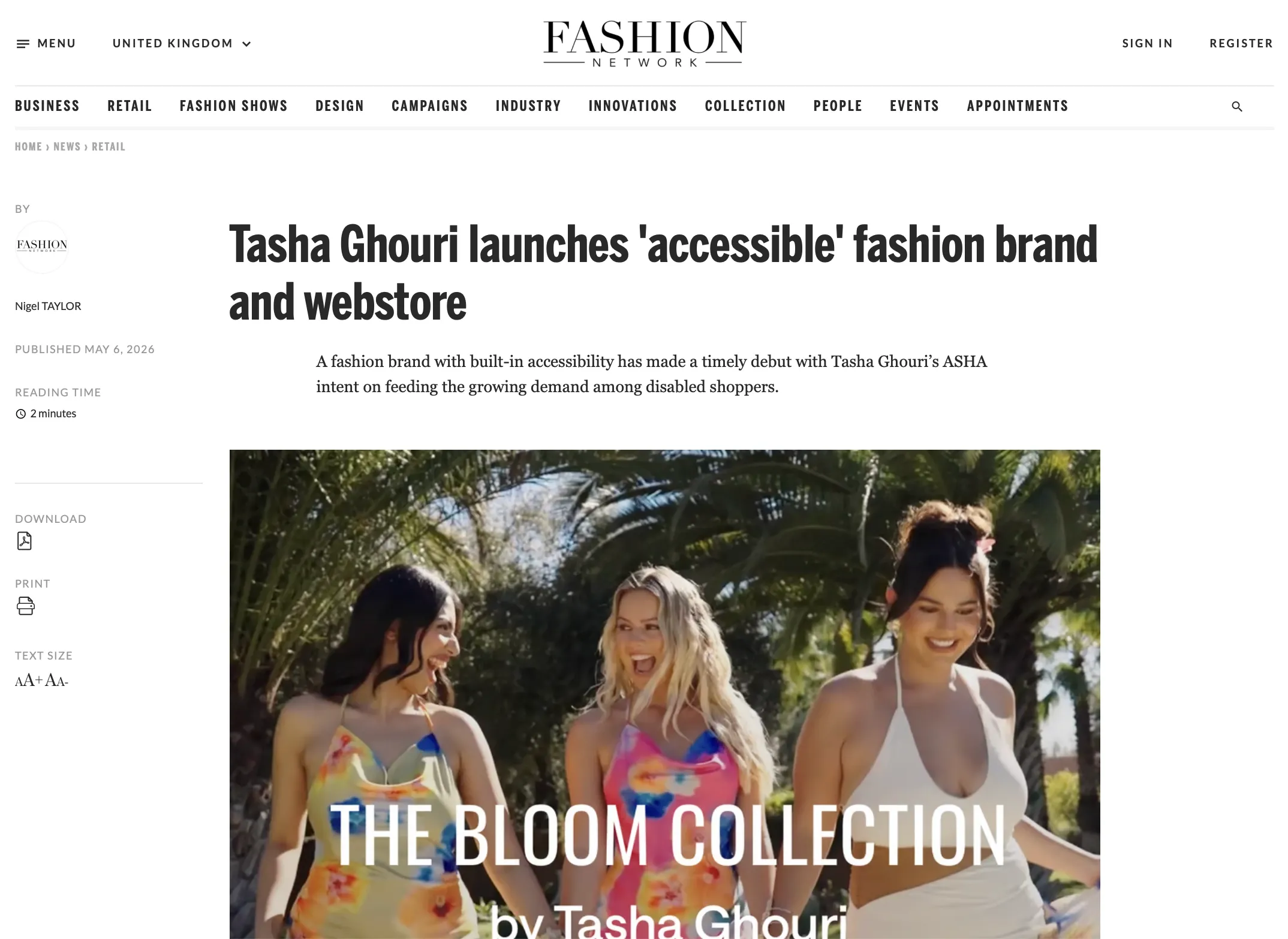 A screen shot of The Manila Times website article about WeAreAsha.com
