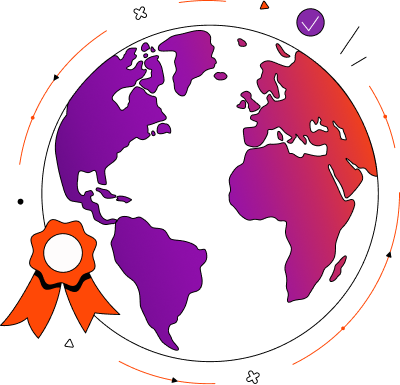 Globe illustration used on a hero section
