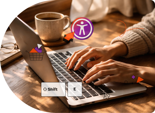 Person using the EnableAll Assist-Bar on a laptop
