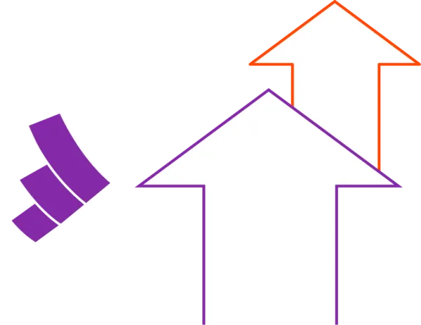 Two arrows point up