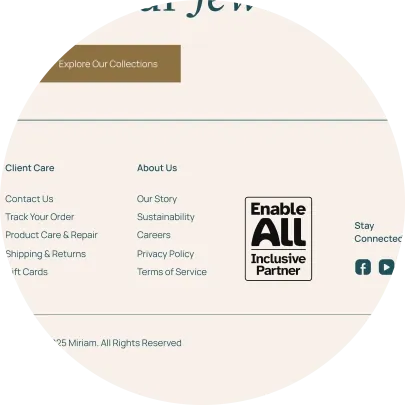 A webpage showing the EnableAll inclusive partner badge in the footer
