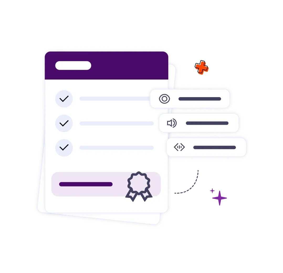 Checklist illustration with a rosette for completing the tasks