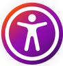 assist bar icon logo with a ciricle and human figure in the middle