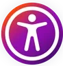 assist bar icon logo with a ciricle and human figure in the middle